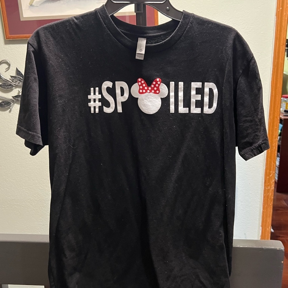 Next Level Apparel Black Tee with Red Bow Design